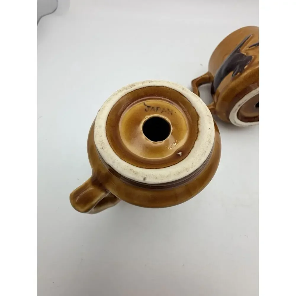 Vintage Hi Stranger Dachshund Dog Ceramic Salt & Pepper Shaker Pair Kitschy Fun